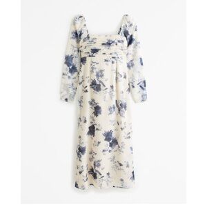 Abercrombie & Fitch Navy Floral Long Sleeve Dress